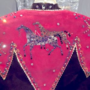 NWOT In Your Wildest Dreams Dark Chocolate Suede Vest With Fuscia Yokes Size S